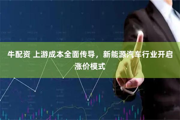 牛配资 上游成本全面传导，新能源汽车行业开启涨价模式